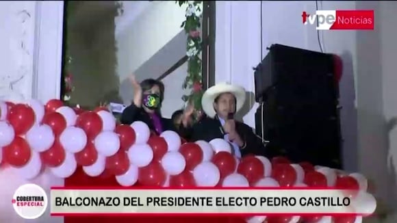 Balconazo del presidente electo Pedro Castillo