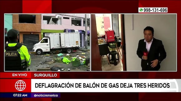 Deflagración de balón de gas deja varios daños en Surquillo