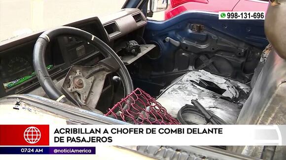 Balea a chofer de combi frente a pasajeros