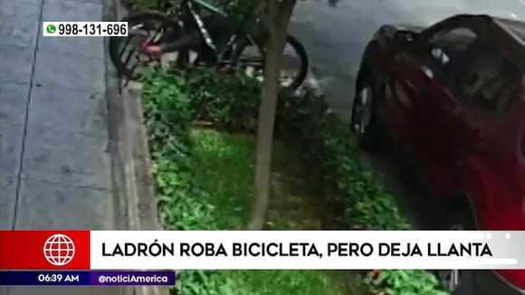 Roban bicicleta y le dejan la llanta