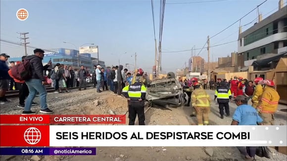 Ate: Combi pierde el control y se despista en la carretera central