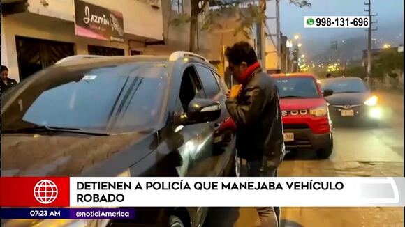 Policía maneja vehículo robado