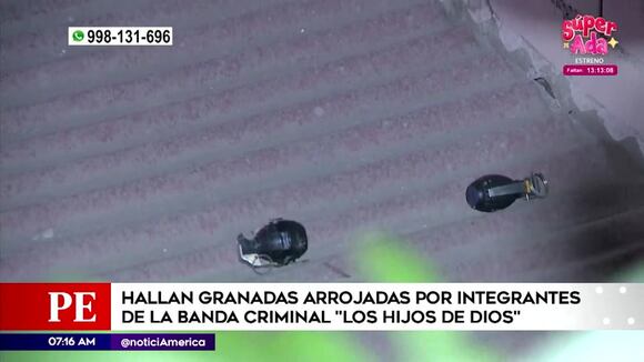 Hallan granadas arrojadas por integrantes de la banda criminal "Los hijos de Dios"