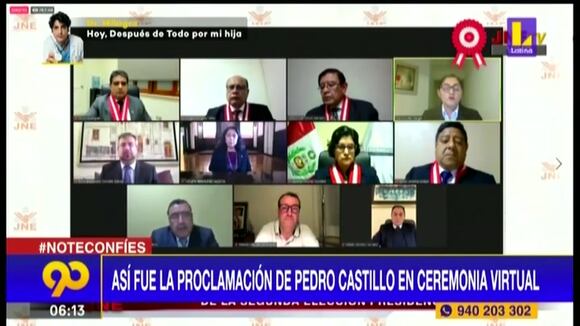 Pedro Castillo: así proclamó el JNE al nuevo Presidente del Perú