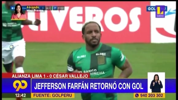 Jefferson Farfán retorna a las canchas con gol para su equipo