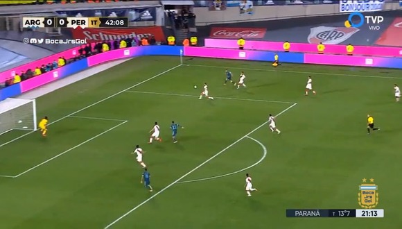 Lautaro convierte el 1-0 para Argentina