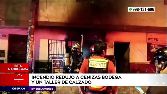 Incendio consume bodega en San Martín de Porres