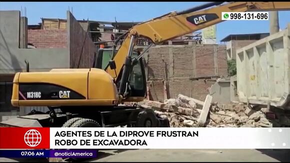 Frustran robo de excavadora