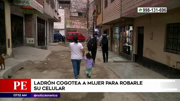 Ladrón cogotea a mujer