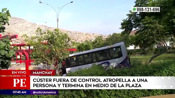 Manchay : cúster fuera de control atropella a una persona