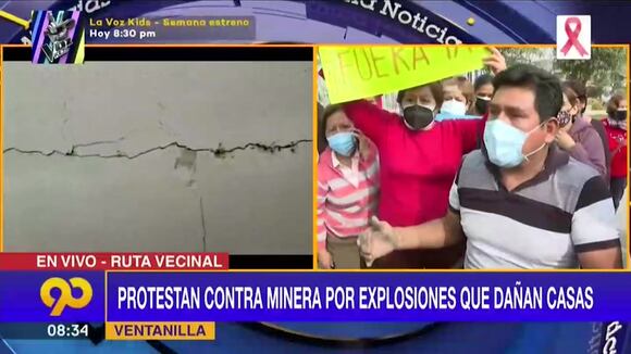 Ventanilla: Protestan contra minera por explosiones que dañan viviendas
