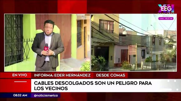 Cables descolgados en Comas son un peligro