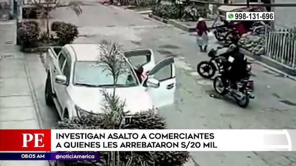 Investigan asalto a comerciantes en Los Olivos