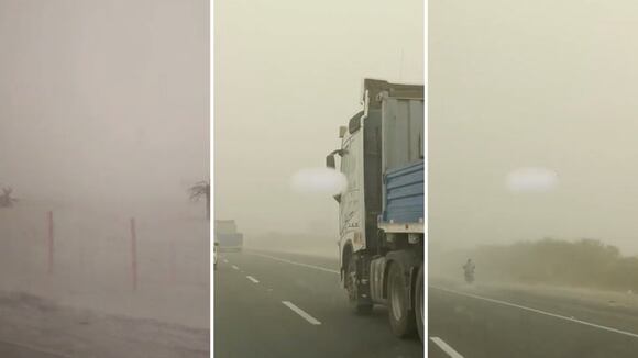 Se registra tormenta de arena en Pisco: Así luce la Panamericana Sur