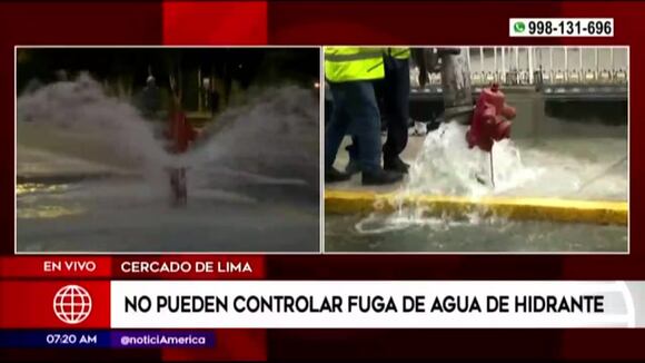 Cercado de Lima: hidrante revienta en la avenida Arequipa