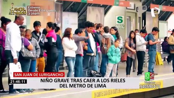 San Juan de Lurigancho: niño de cuatro años quedó grave tras caer a rieles del tren en la estación San Martín | VIDEO