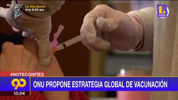 Coronavirus: ONU propone plan global de vacunación
