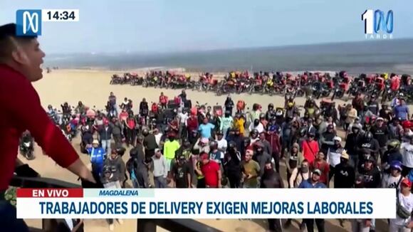 Protesta de repartidores de delivery