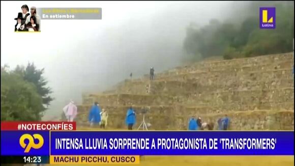 Machu Picchu: Intensa lluvia sorprende a protagonista de ‘Transformers’