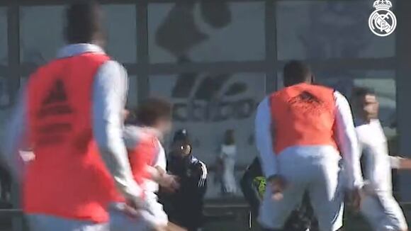Entrenamiento de Real Madrid a poco del encuentro contra Cacereño. Fuente: Real Madrid