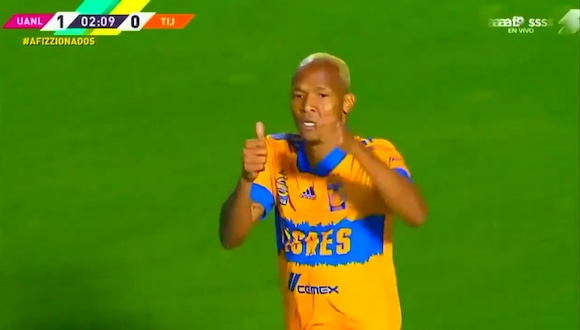 Gol de Luis Quiñones para el 1-0 del Tigres UANL vs. Tijuana en la Liga MX. (Video: Afizzionados)