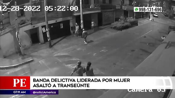 Banda delictiva liderada por mujer asaltó a transeúnte