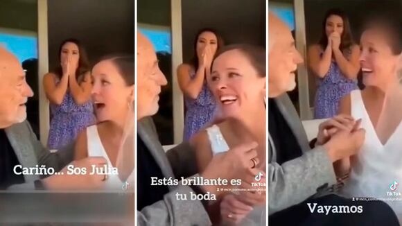 Padre con alzhéimer reconoce a su hija el día de su boda y emociona a todos: “Estás brillante”