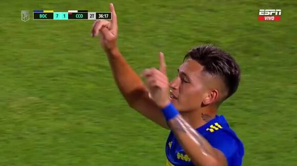 Luis Vázquez marcó el 7-1 de Boca Juniors ante Central Córdoba. (Video: ESPN)