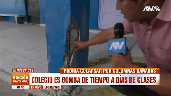 Los Olivos: padres reclaman que colegio presenta columnas y bancas dañadas