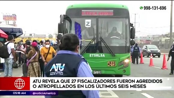 ATU: Se registró 27 agresiones contra fiscalizadores en los últimos seis meses
