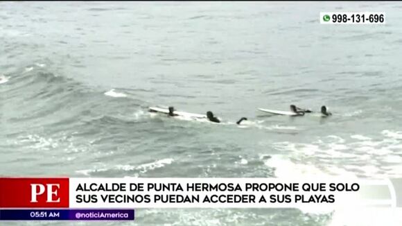 Alcalde de Punta Hermosa propone que solo sus vecinos puedan acceder a sus playas