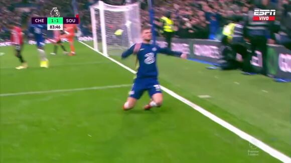 Gol De Timo Werner Para El 2-1 De Chelsea Vs. Southampton