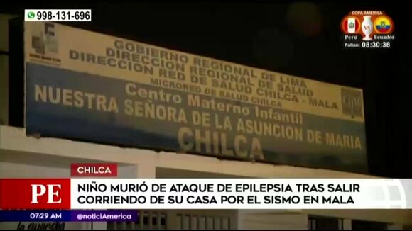 Sismo en Mala: menor de edad falleció de ataque de epilepsia tras salir corriendo de su vivienda