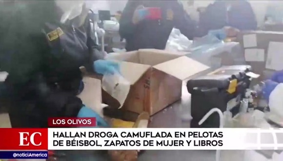 Los Olivos: hallan droga camuflada en pelotas de béisbol zapatos y libros