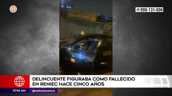 Capturan a delincuente que figuraba como fallecido en Reniec hace cinco años