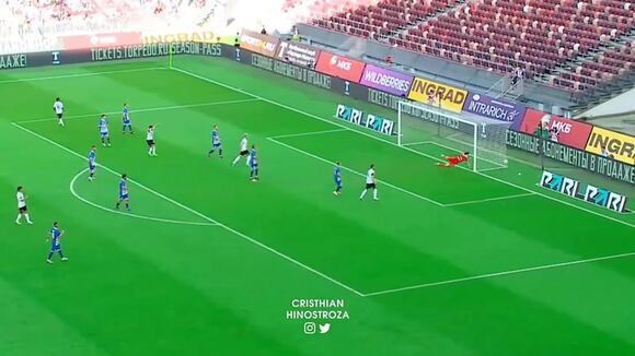 Golazo de Yordy Reyna en la Liga Nacional de Fútbol de Rusia.