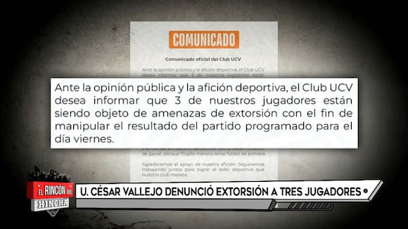César Vallejo denuncia extorsión a futbolistas