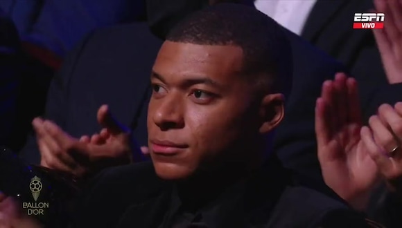 La reacción de Mbappé al ver que quedó 9° en el Balón de Oro 2021 | Video: ESPN.