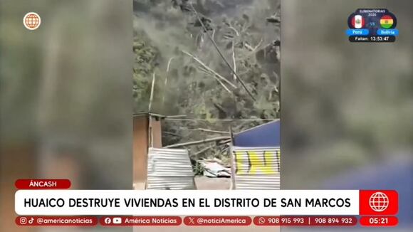 Huaico destruye viviendas de Áncash