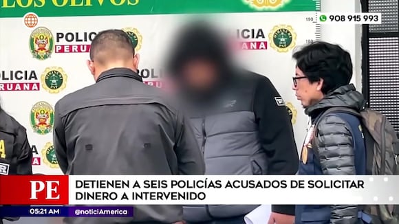 Seis policías detenidos en Los Olivos