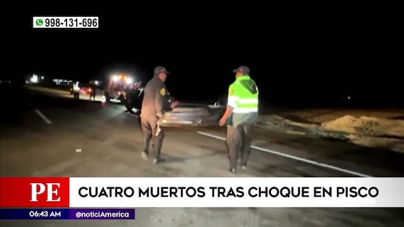 Cuatro muertos tras choque en Pisco