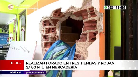 SJM: realizan forado en tres tiendas