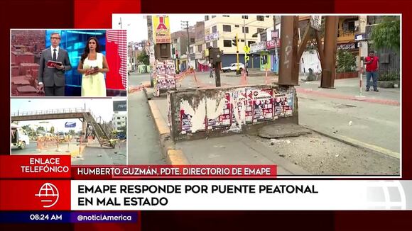 Emape responde por puente peatonal en mal estadoComas: Emape señala que en lapso de 15 días arreglará puente peatonal