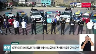 Comas: Mototaxistas y emolienteros se unen para combatir la inseguridad ciudadana