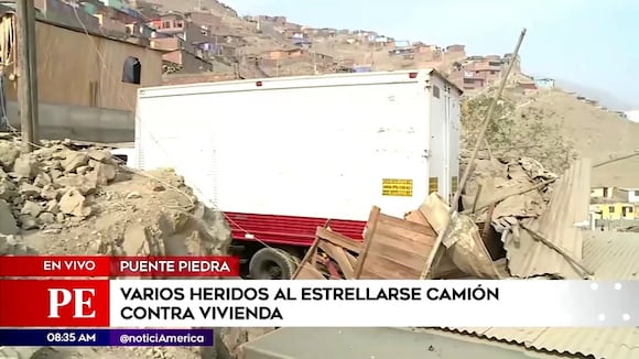 Puente Piedra: Varios heridos al estrellarse camión contra vivienda