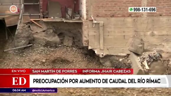 San Martín de Porres: Viviendas en riesgo de colapso ante el aumento del caudal del río Rímac