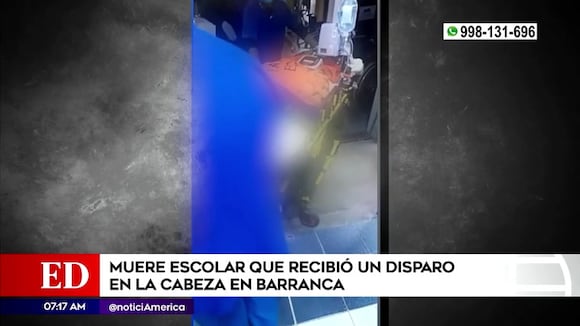 Muere escolar que recibió disparo en la cabeza