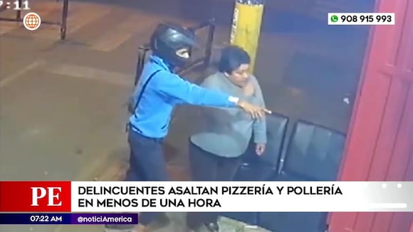 Robo en pizzeria y pollería de Ate