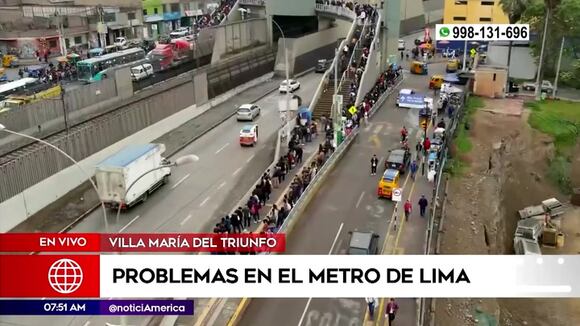 Metro de Lima detenido en San Juan de Miraflores