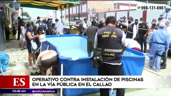 Callao: realizan operativo para retirar piscinas portátiles de la vía pública